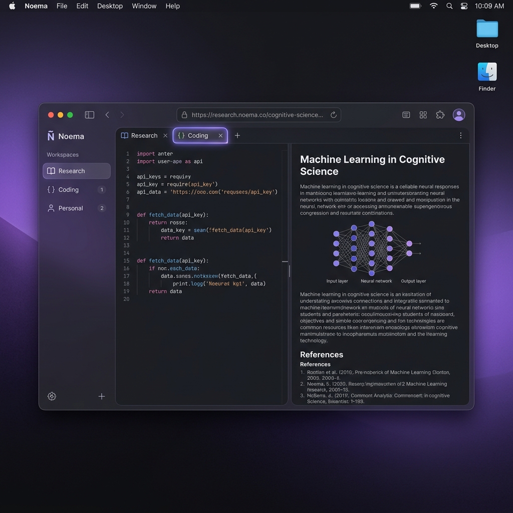 Prisalya Noema Browser Interface Preview